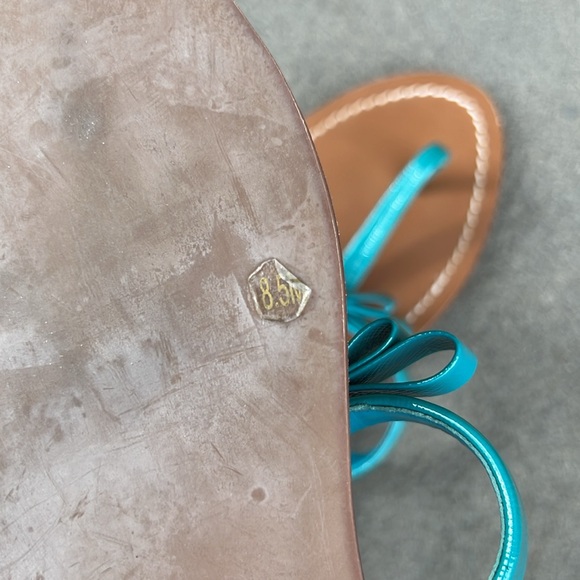 Like New Tory Burch Turquoise Slides Size 8.5 - Picture 7 of 7